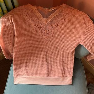 SUPER CUTE PINK TOP LACE ON TOP